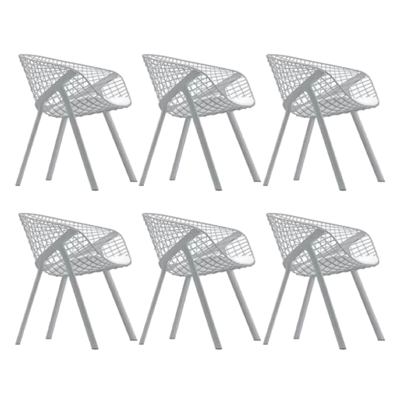 Modern Style Arm Chair Metal Cross Back Dining Room Chair for Indoor