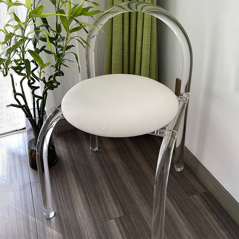 Modern Style Dining Chair Leather Open Back Side Chair with Acrylic Base