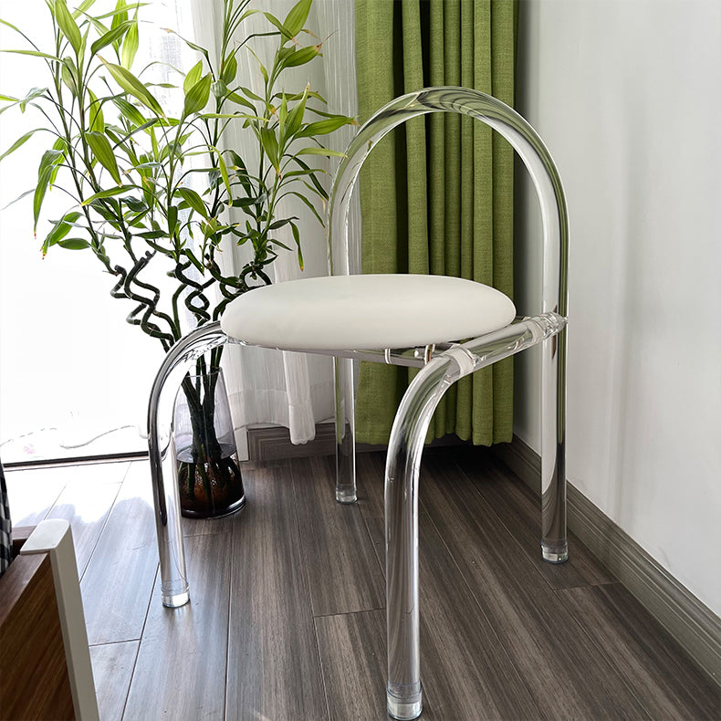 Modern Style Dining Chair Leather Open Back Side Chair with Acrylic Base