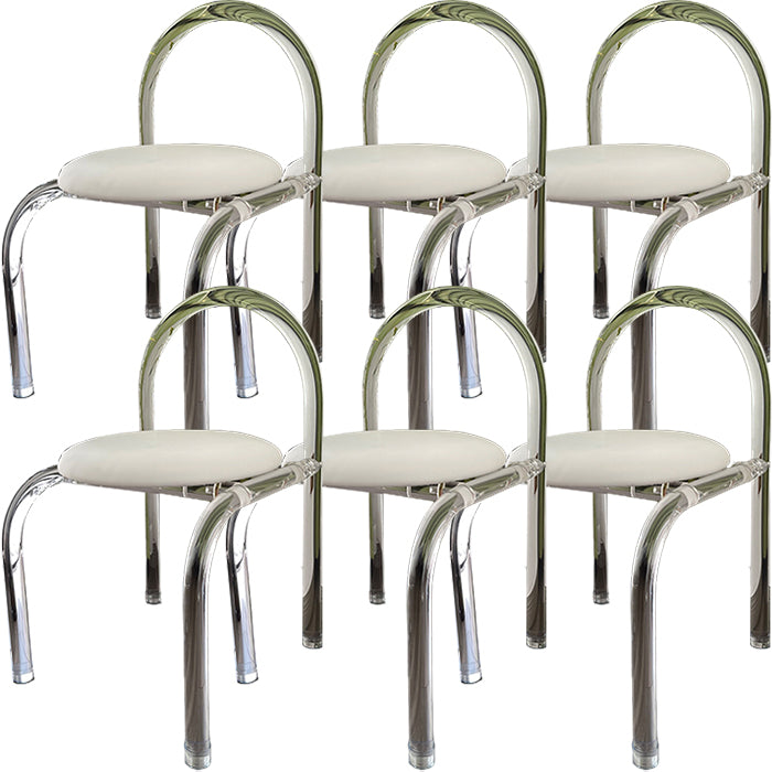 Modern Style Dining Chair Leather Open Back Side Chair with Acrylic Base