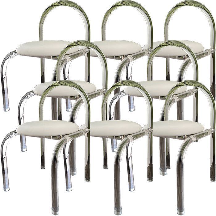 Modern Style Dining Chair Leather Open Back Side Chair with Acrylic Base