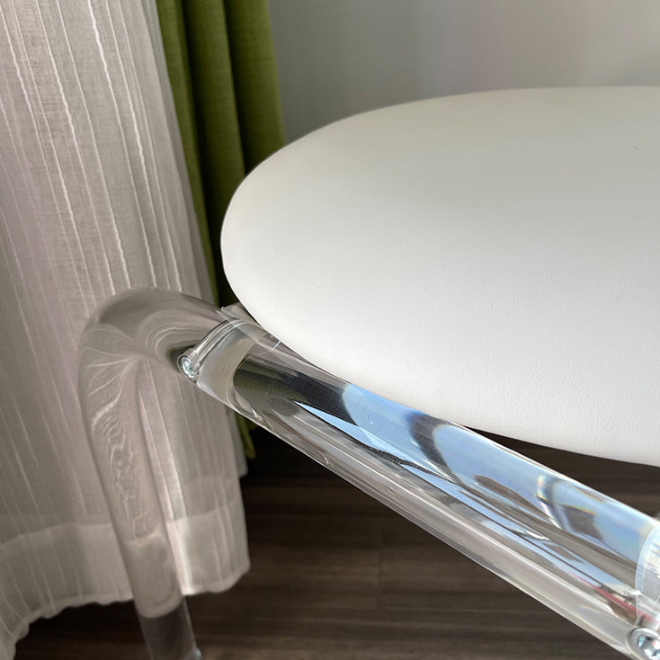 Modern Style Dining Chair Leather Open Back Side Chair with Acrylic Base