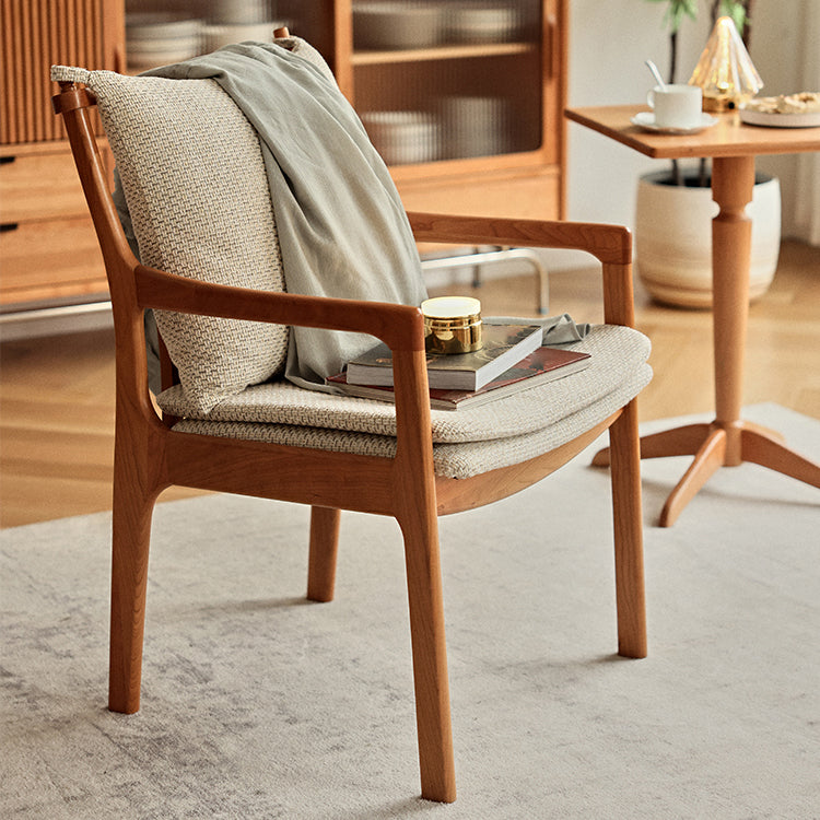 Home Contemporary Dining Chair Solid Wood Upholstered Dining Chair
