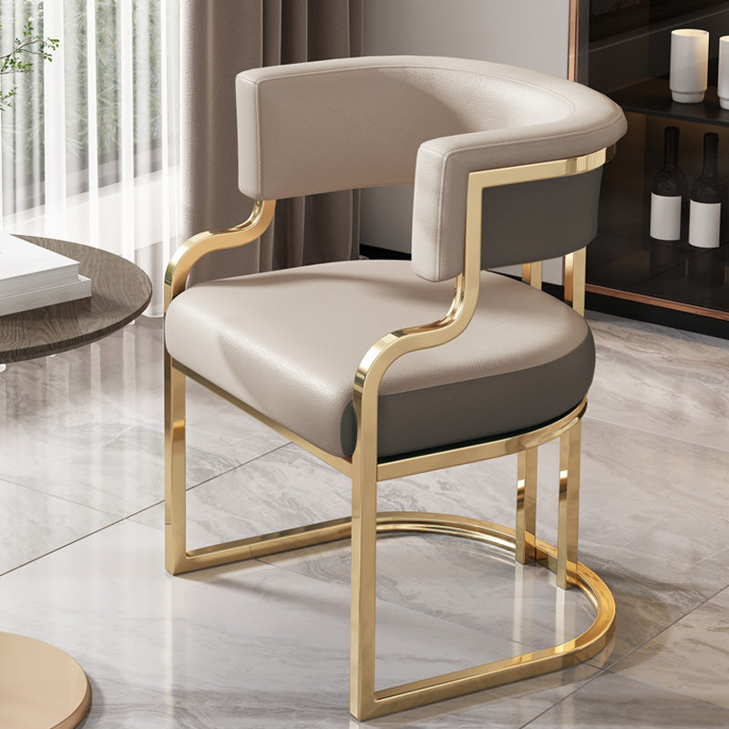 Upholstered Dining Chairs Glam Style Open Back Dining Chair for Dining Room