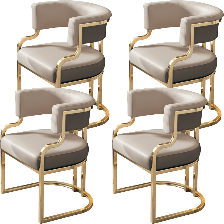 Upholstered Dining Chairs Glam Style Open Back Dining Chair for Dining Room