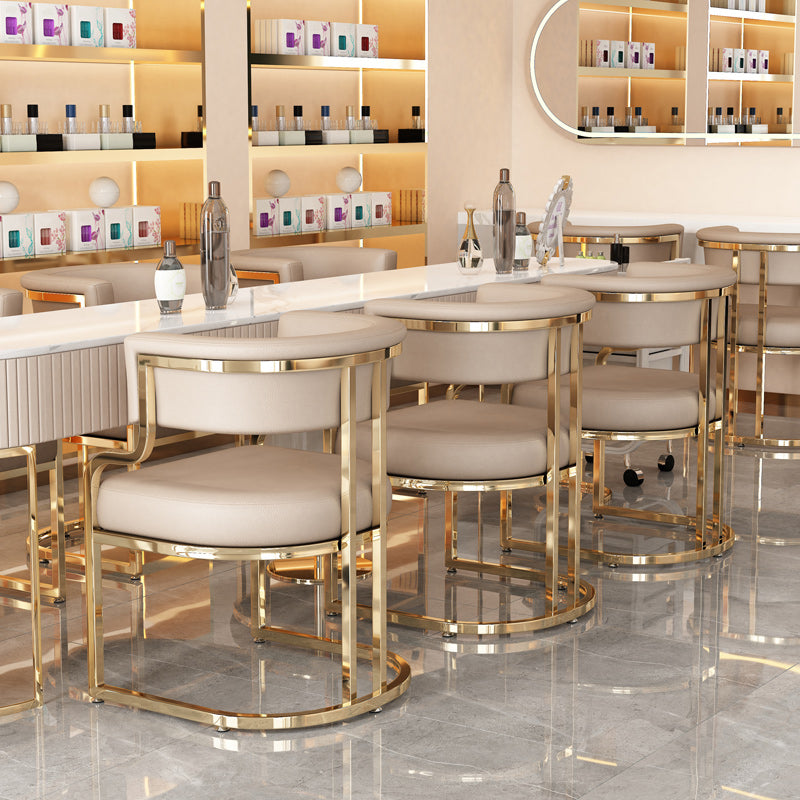 Upholstered Dining Chairs Glam Style Open Back Dining Chair for Dining Room