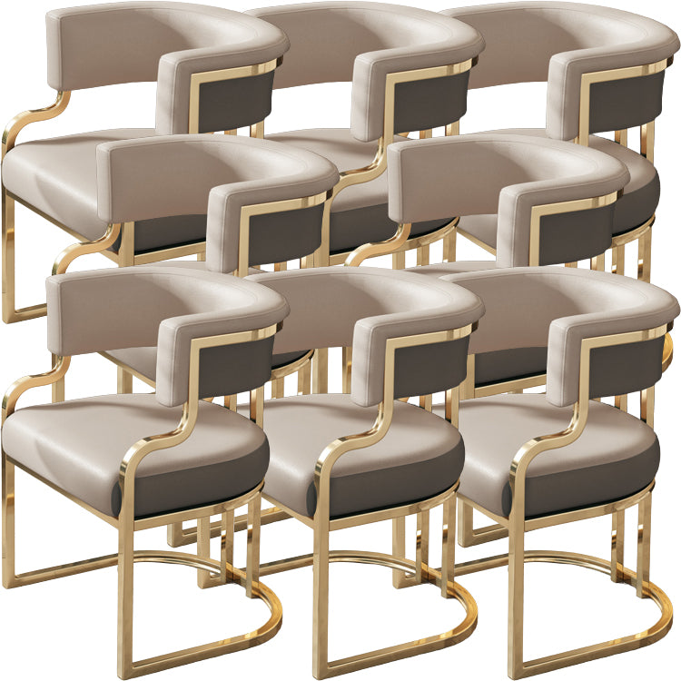 Upholstered Dining Chairs Glam Style Open Back Dining Chair for Dining Room