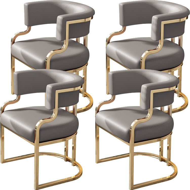 Upholstered Dining Chairs Glam Style Open Back Dining Chair for Dining Room