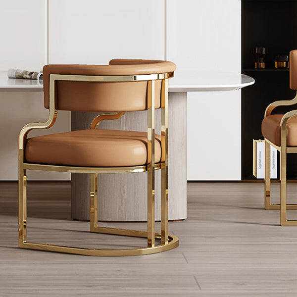 Upholstered Dining Chairs Glam Style Open Back Dining Chair for Dining Room