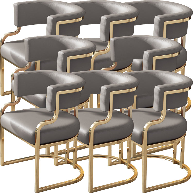 Upholstered Dining Chairs Glam Style Open Back Dining Chair for Dining Room