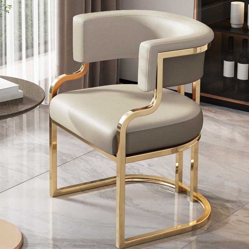 Upholstered Dining Chairs Glam Style Open Back Dining Chair for Dining Room