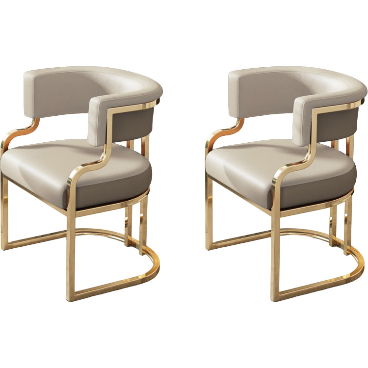 Upholstered Dining Chairs Glam Style Open Back Dining Chair for Dining Room