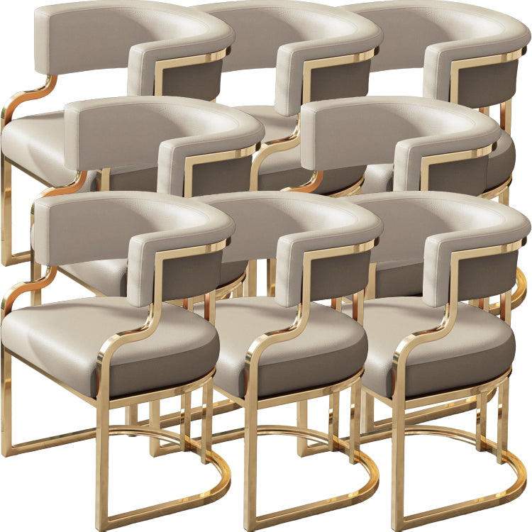 Upholstered Dining Chairs Glam Style Open Back Dining Chair for Dining Room