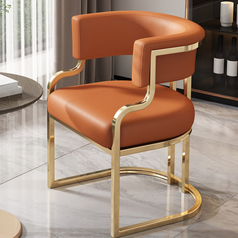 Upholstered Dining Chairs Glam Style Open Back Dining Chair for Dining Room