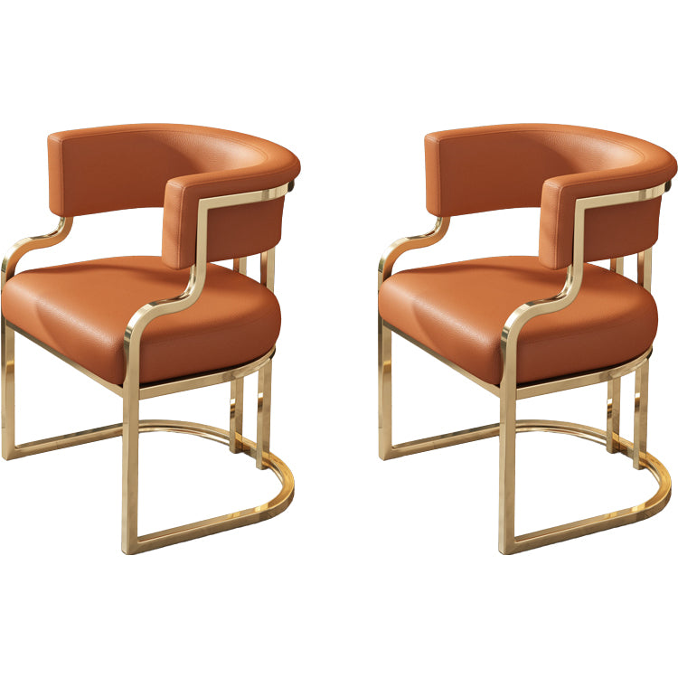 Upholstered Dining Chairs Glam Style Open Back Dining Chair for Dining Room