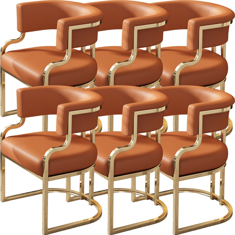 Upholstered Dining Chairs Glam Style Open Back Dining Chair for Dining Room