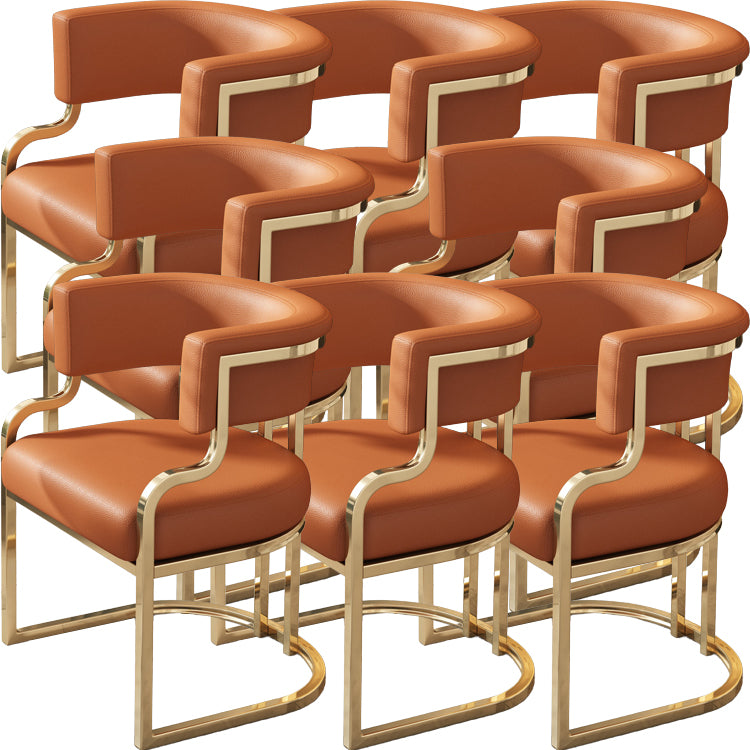 Upholstered Dining Chairs Glam Style Open Back Dining Chair for Dining Room