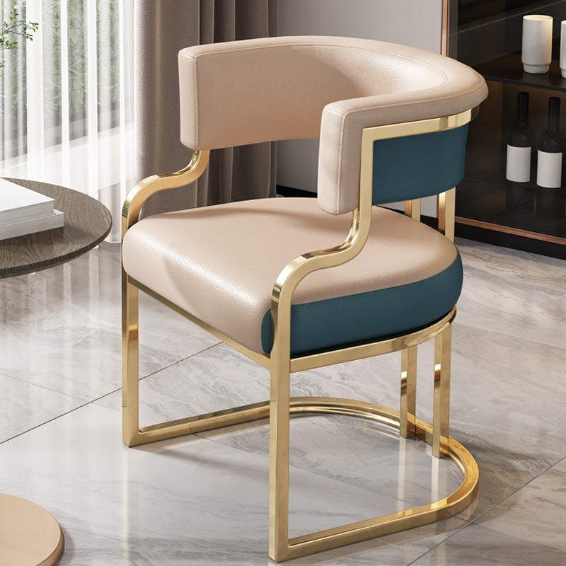 Upholstered Dining Chairs Glam Style Open Back Dining Chair for Dining Room