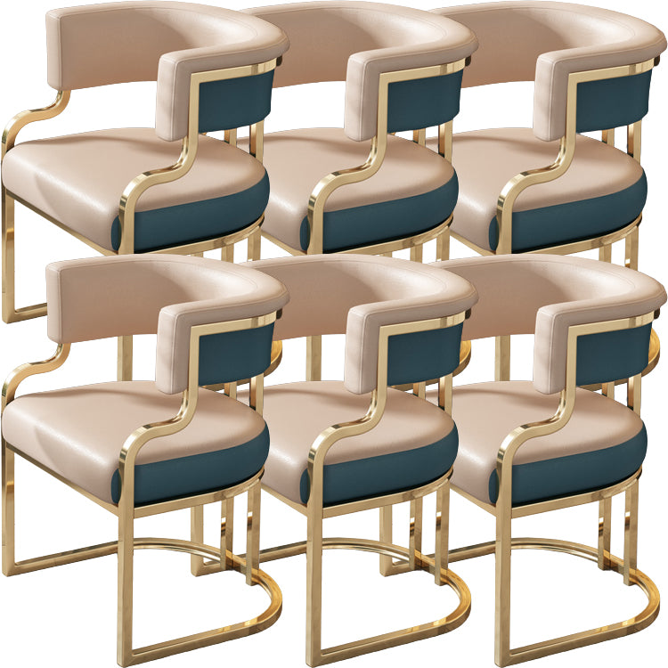Upholstered Dining Chairs Glam Style Open Back Dining Chair for Dining Room