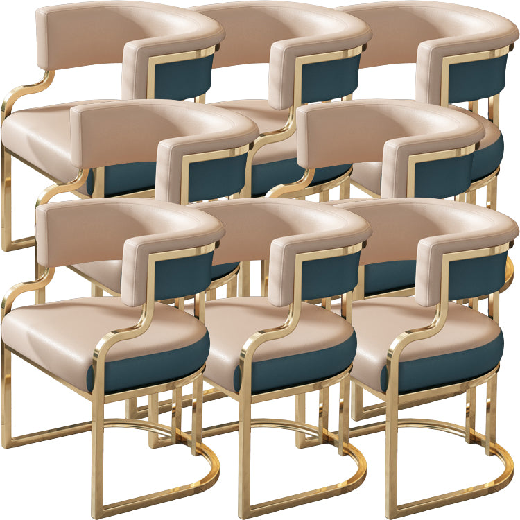 Upholstered Dining Chairs Glam Style Open Back Dining Chair for Dining Room