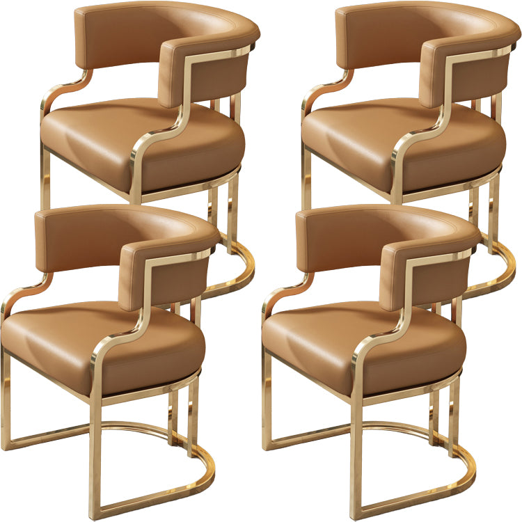 Upholstered Dining Chairs Glam Style Open Back Dining Chair for Dining Room