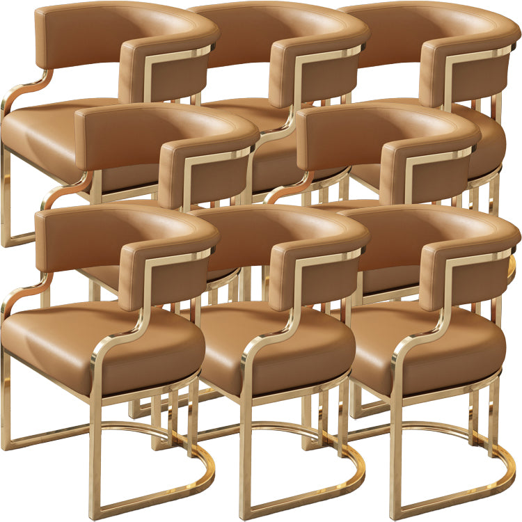 Upholstered Dining Chairs Glam Style Open Back Dining Chair for Dining Room