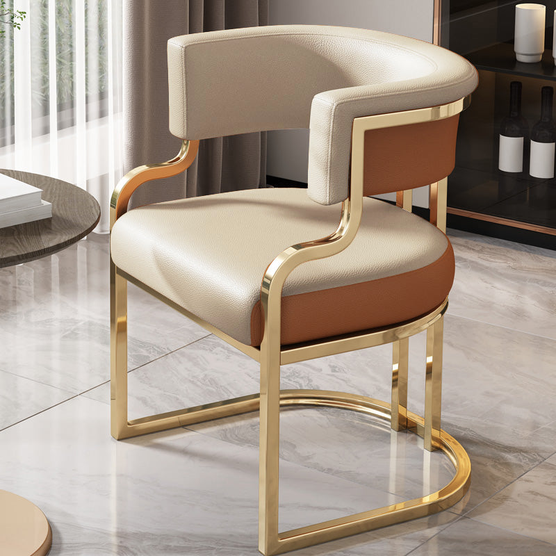 Upholstered Dining Chairs Glam Style Open Back Dining Chair for Dining Room
