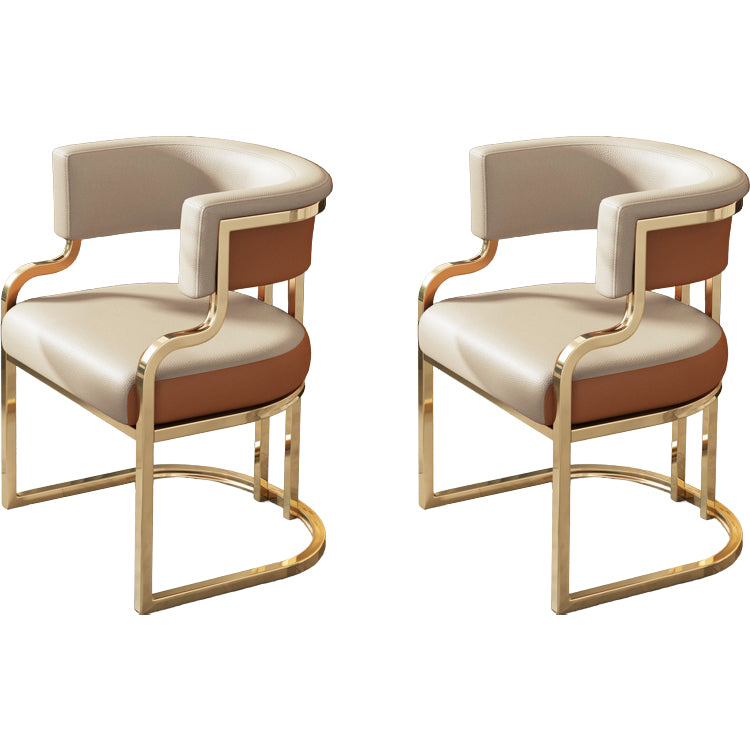 Upholstered Dining Chairs Glam Style Open Back Dining Chair for Dining Room