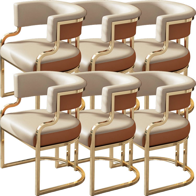 Upholstered Dining Chairs Glam Style Open Back Dining Chair for Dining Room