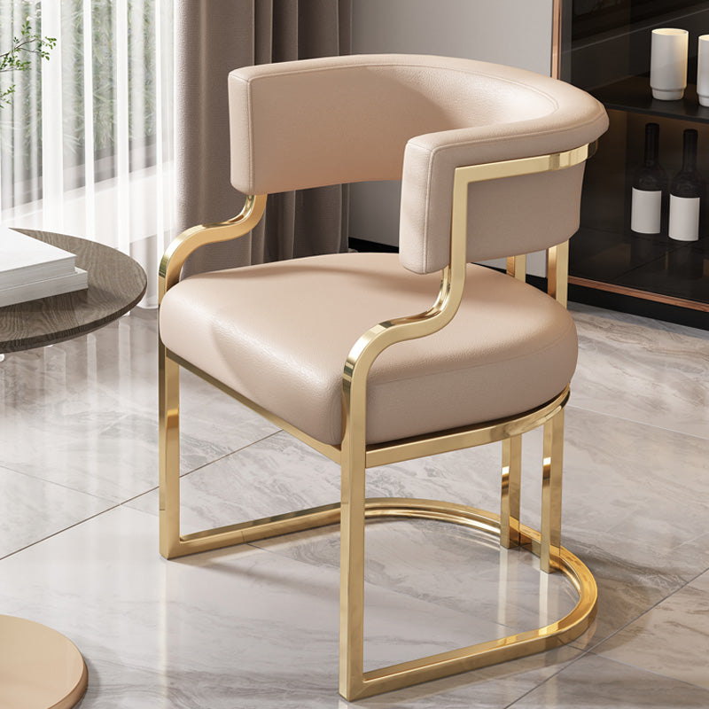 Upholstered Dining Chairs Glam Style Open Back Dining Chair for Dining Room