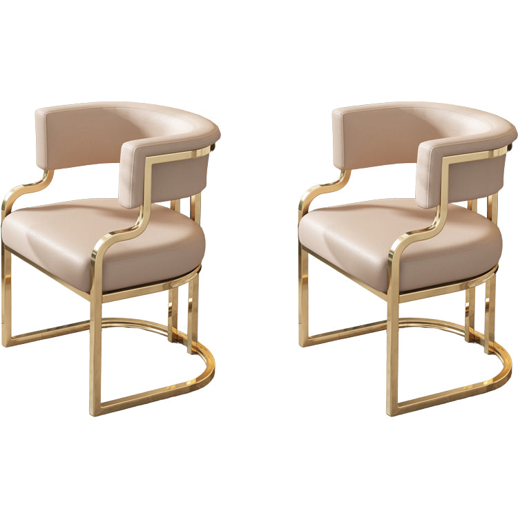 Upholstered Dining Chairs Glam Style Open Back Dining Chair for Dining Room