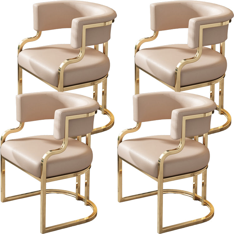 Upholstered Dining Chairs Glam Style Open Back Dining Chair for Dining Room