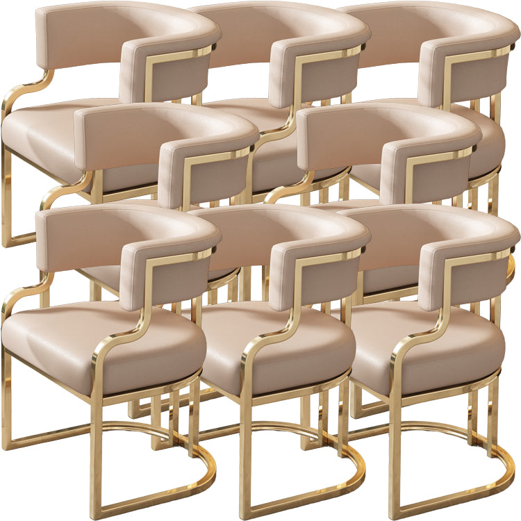 Upholstered Dining Chairs Glam Style Open Back Dining Chair for Dining Room