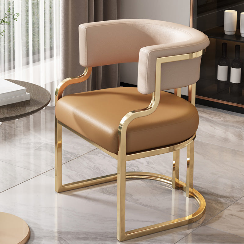 Upholstered Dining Chairs Glam Style Open Back Dining Chair for Dining Room