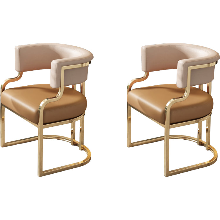 Upholstered Dining Chairs Glam Style Open Back Dining Chair for Dining Room
