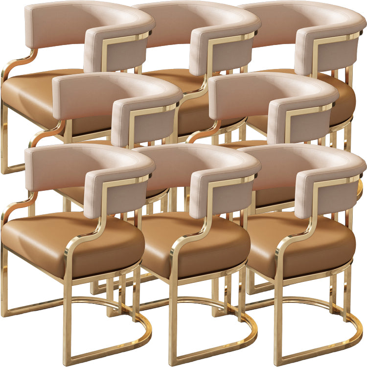 Upholstered Dining Chairs Glam Style Open Back Dining Chair for Dining Room