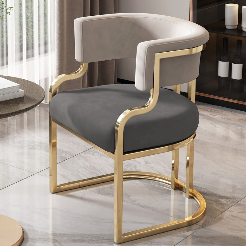 Upholstered Dining Chairs Glam Style Open Back Dining Chair for Dining Room