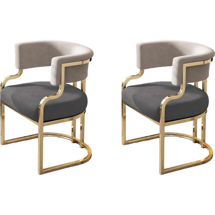 Upholstered Dining Chairs Glam Style Open Back Dining Chair for Dining Room