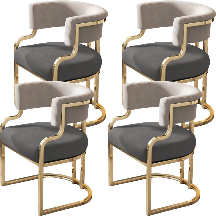 Upholstered Dining Chairs Glam Style Open Back Dining Chair for Dining Room