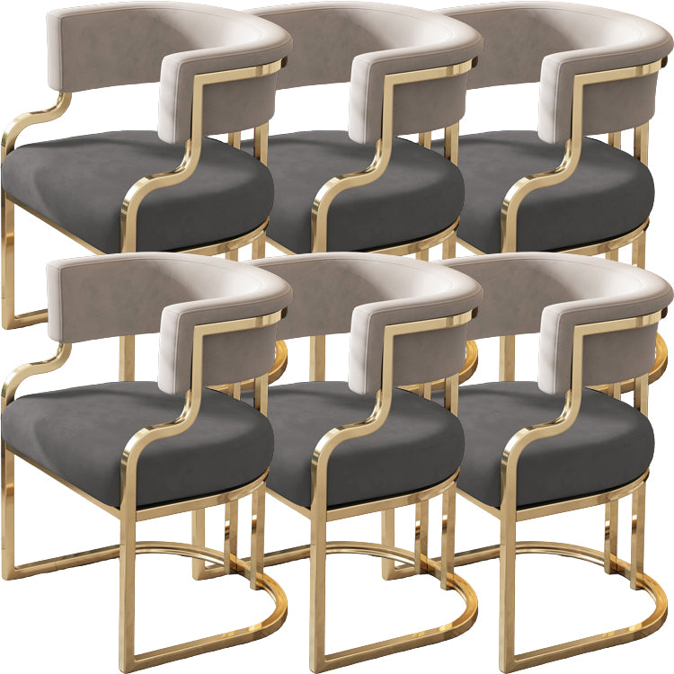 Upholstered Dining Chairs Glam Style Open Back Dining Chair for Dining Room