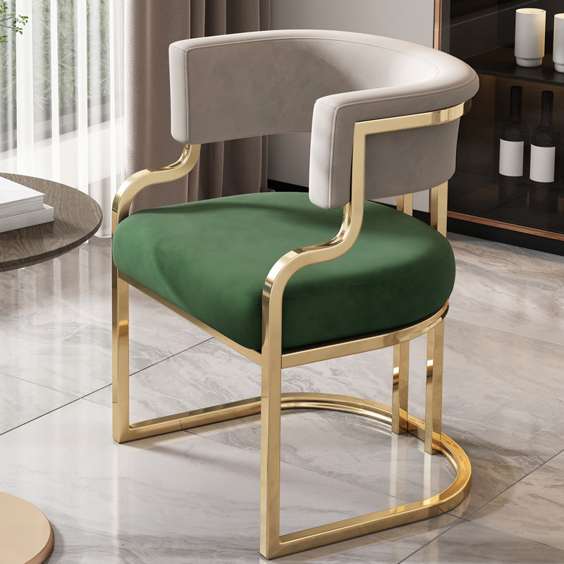 Upholstered Dining Chairs Glam Style Open Back Dining Chair for Dining Room