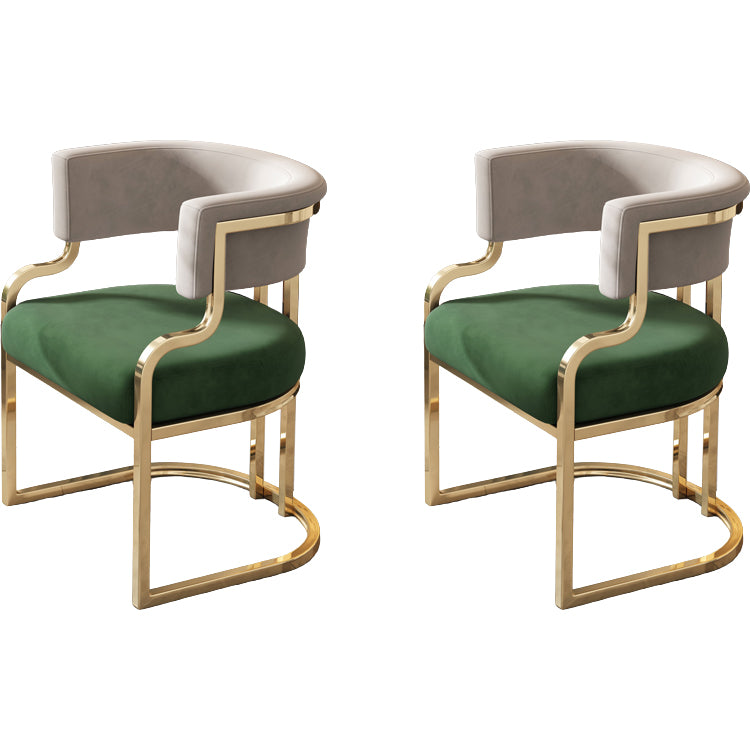 Upholstered Dining Chairs Glam Style Open Back Dining Chair for Dining Room