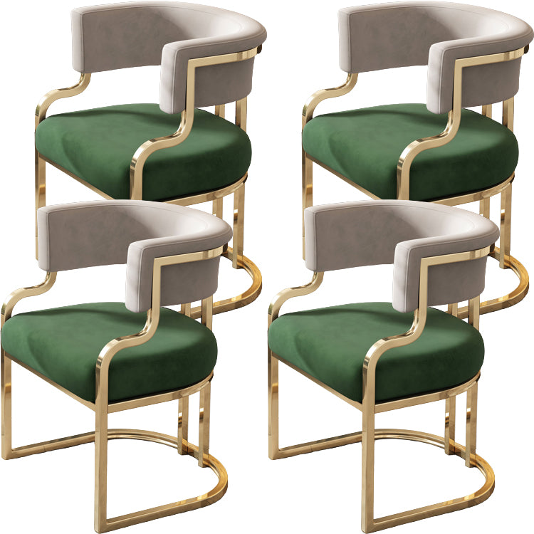 Upholstered Dining Chairs Glam Style Open Back Dining Chair for Dining Room
