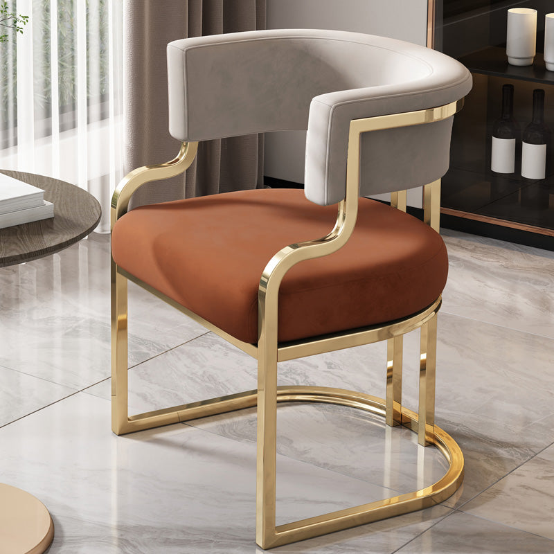 Upholstered Dining Chairs Glam Style Open Back Dining Chair for Dining Room