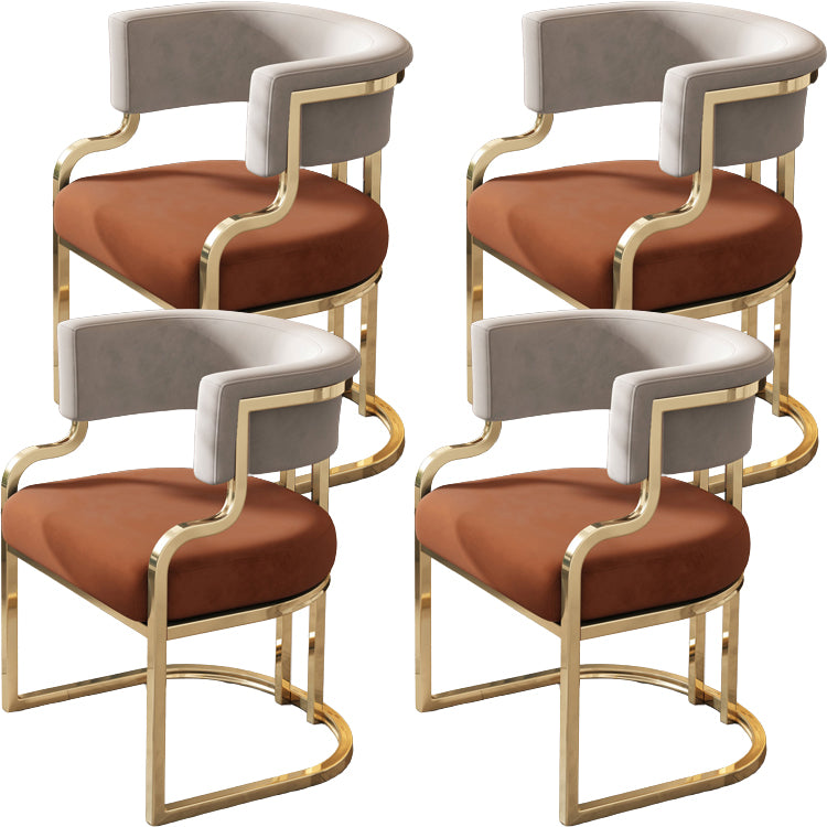 Upholstered Dining Chairs Glam Style Open Back Dining Chair for Dining Room