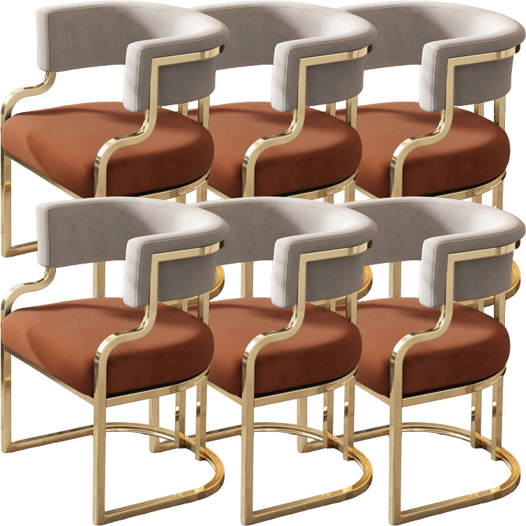 Upholstered Dining Chairs Glam Style Open Back Dining Chair for Dining Room