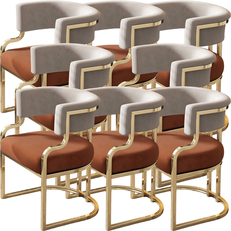 Upholstered Dining Chairs Glam Style Open Back Dining Chair for Dining Room