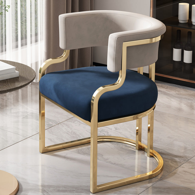 Upholstered Dining Chairs Glam Style Open Back Dining Chair for Dining Room