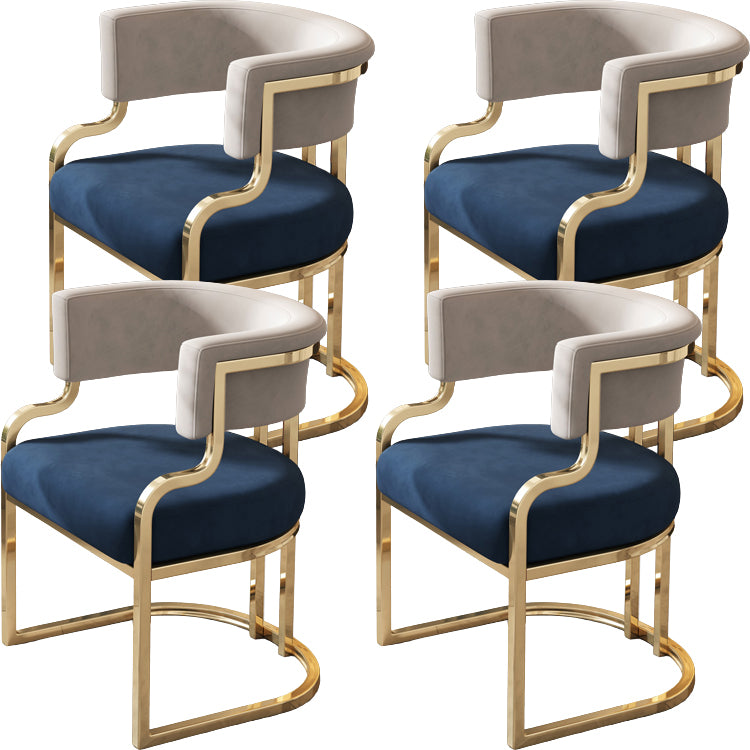 Upholstered Dining Chairs Glam Style Open Back Dining Chair for Dining Room