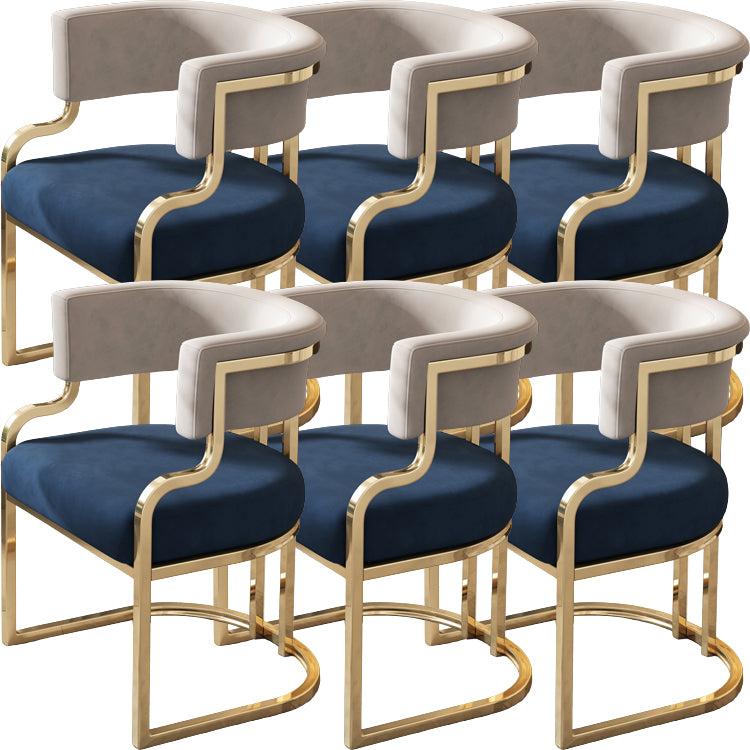 Upholstered Dining Chairs Glam Style Open Back Dining Chair for Dining Room